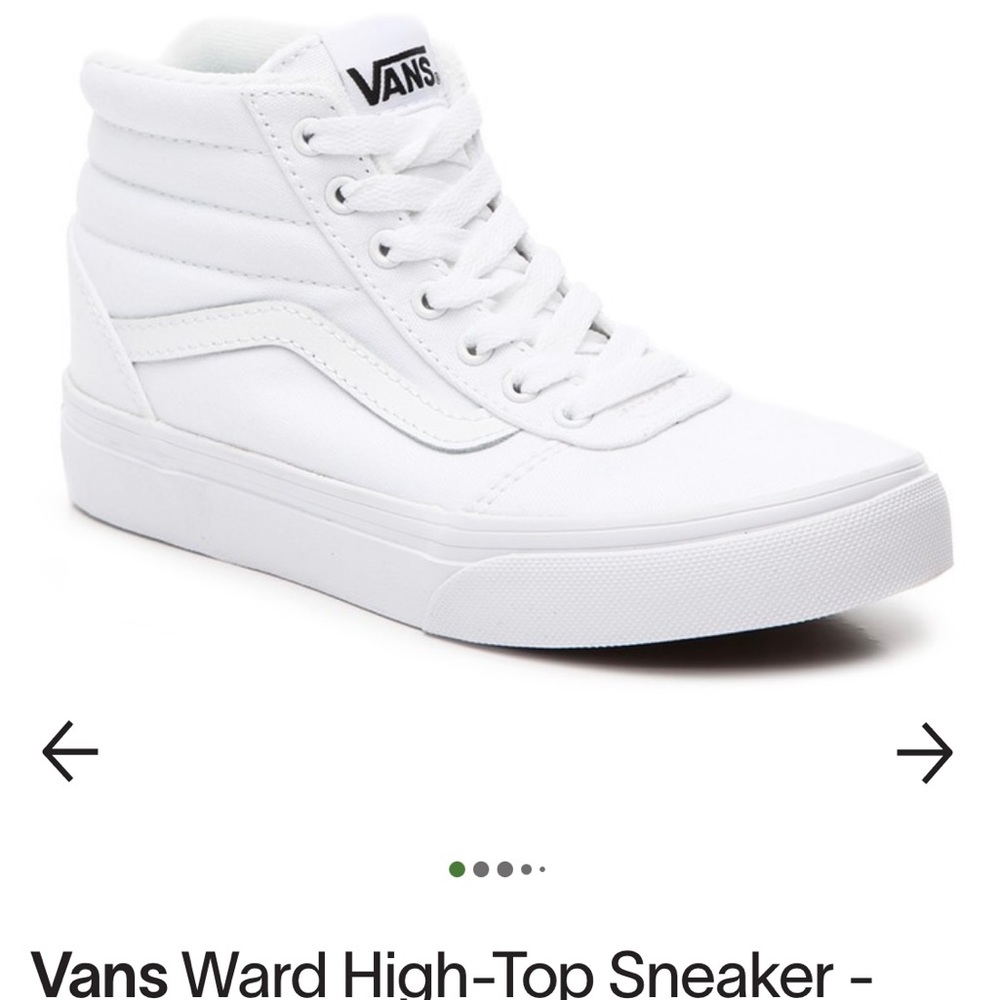 Vans Ward-HI white youth size 4